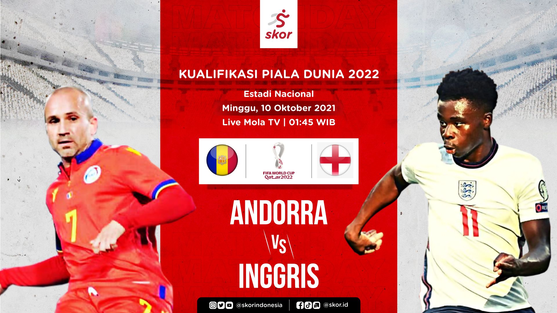 Cover Kualifikasi Piala Dunia 2022, Andorra vs Inggris