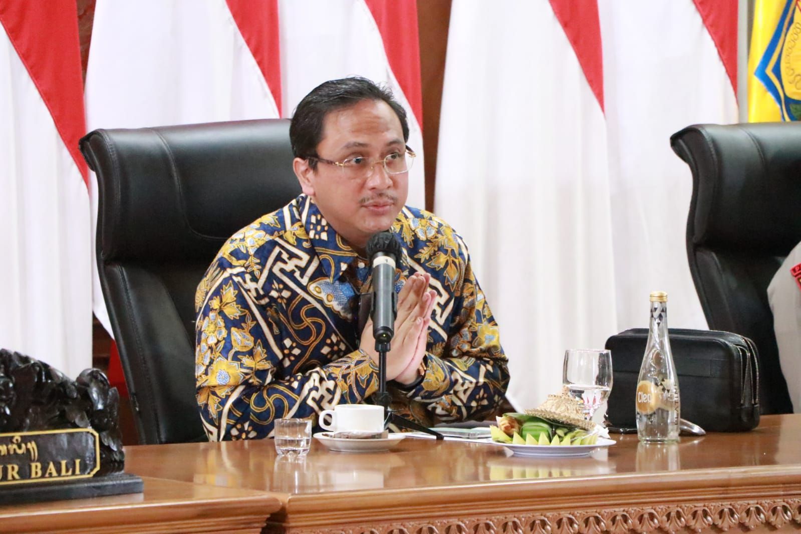 Ketua Umum Pengurus Pusat Persatuan Bulutangkis Seluruh Indonesia (PP PBSI), Agung Firman Sampurna, dalam acara press conference secara daring di Denpasar, Jumat, 29 Oktober 2021.