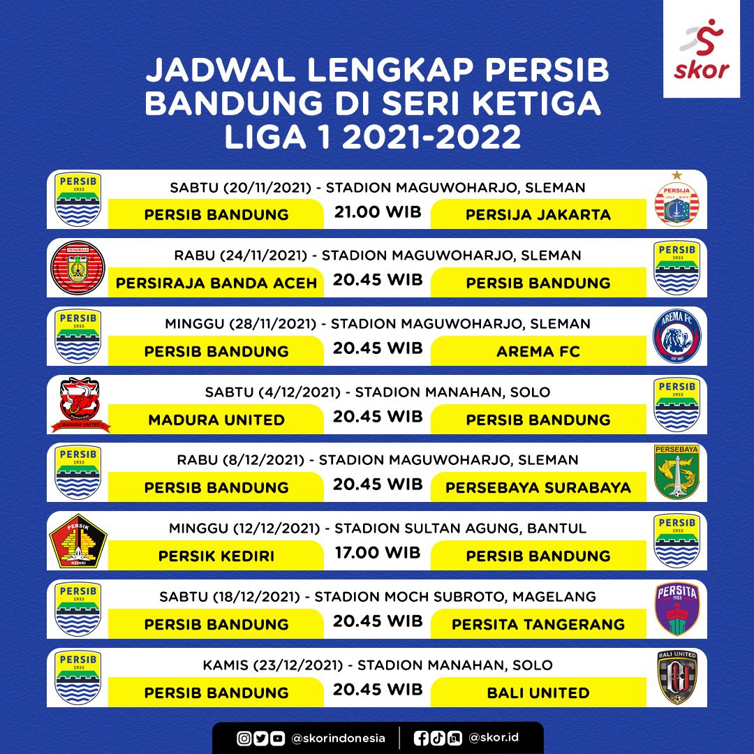 Jadwal persib liga 1 2021 2022
