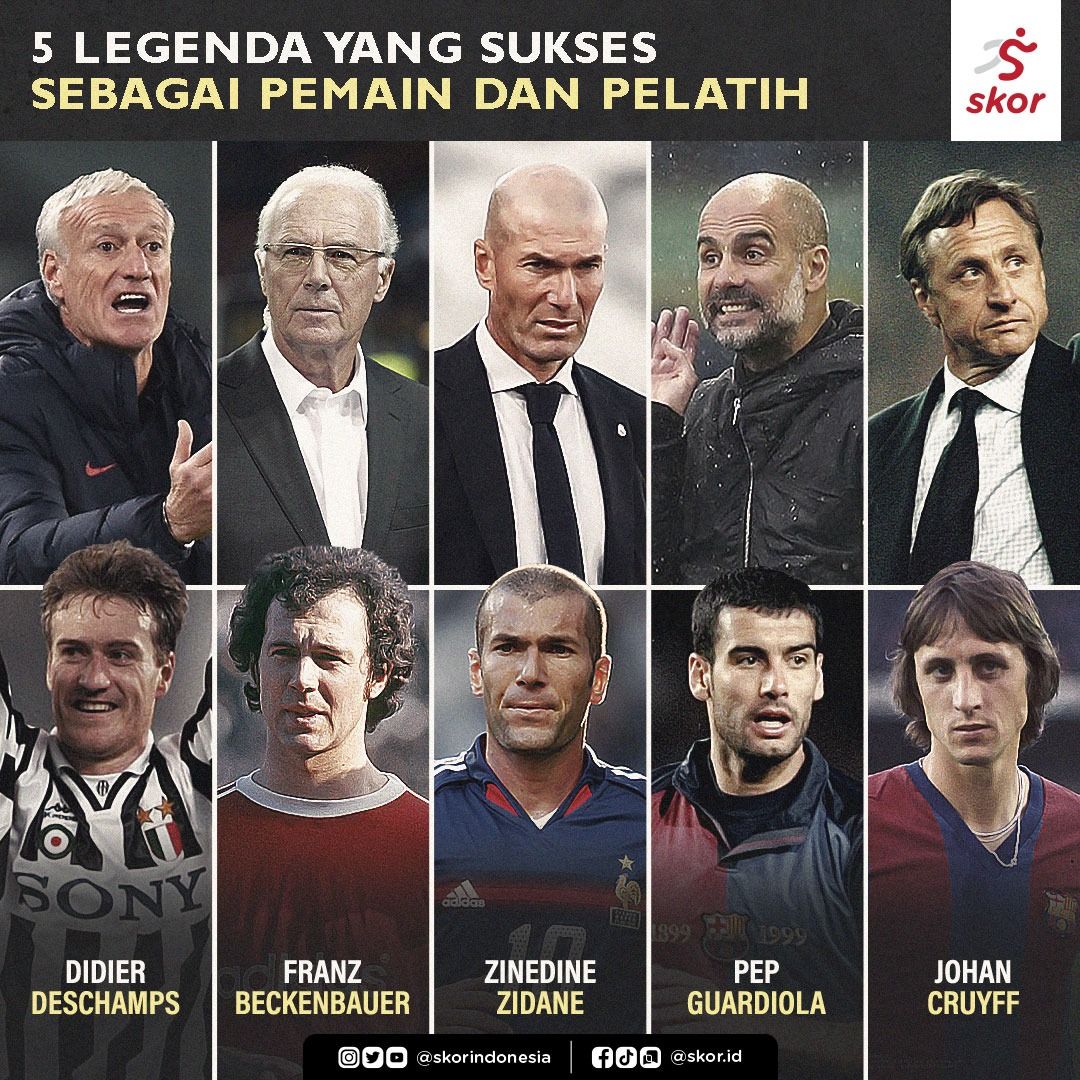 5 Legenda yang Sukses sebagai Pemain dan Pelatih