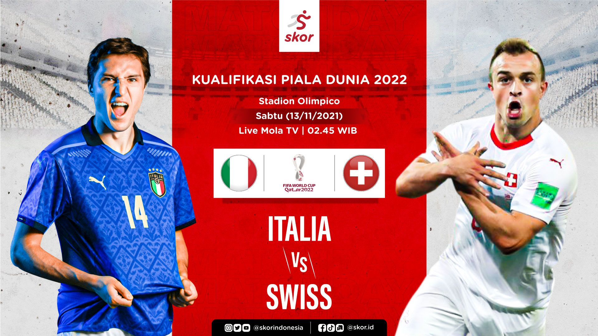 Kualifikas Piala Dunia 2022, Italia vs Swiss