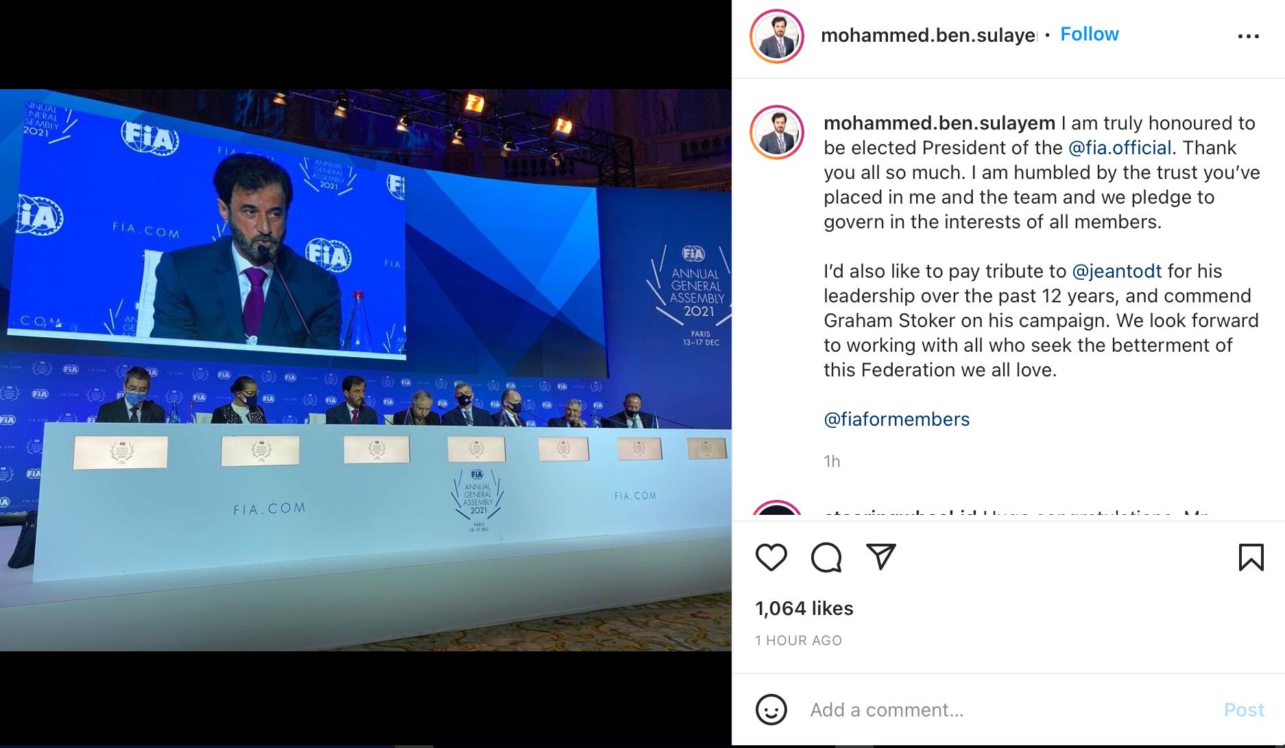 Mohammed Ben Sulayem resmi menjadi pria Timur Tengah pertama yang jadi Presiden FIA