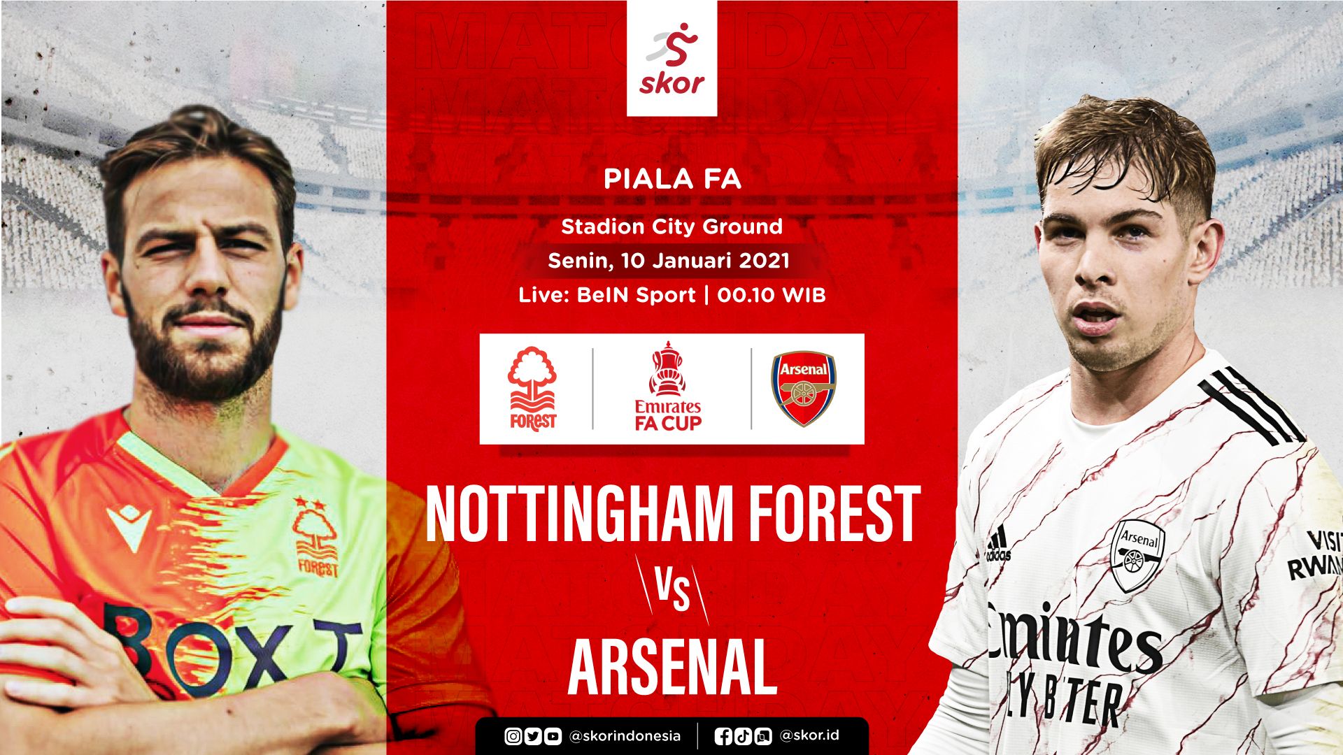 Cover Piala FA, Nottingham Forest vs Arsenal