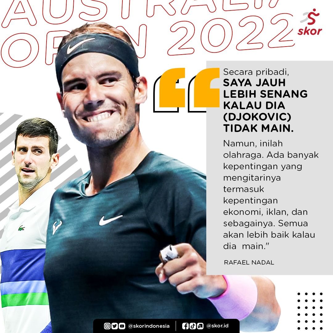 Grafis: Komentar Rafael Nadal soal keikutsertaan Novak Djokovic di Australian Open 2022.