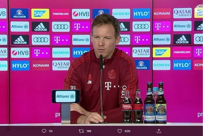 Pelatih Bayern Munchen, Julian Nagelsmann mengabarkan perihal kondisi Alphonso Davies dalam konferensi pers pra-pertandingan pada hari Jumat.