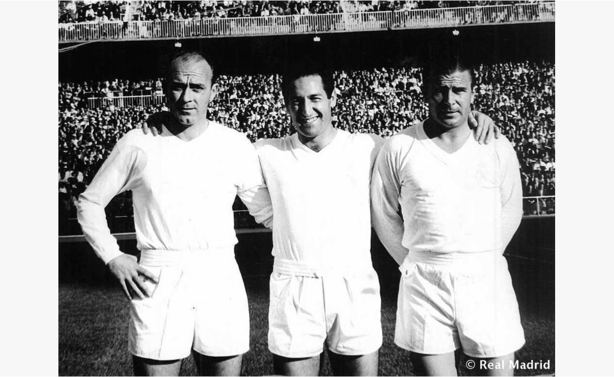 Legenda Real Madrid, Alfredo Di Stefano, Francisco 'Paco' Gento, dan Ferenc Puskas.