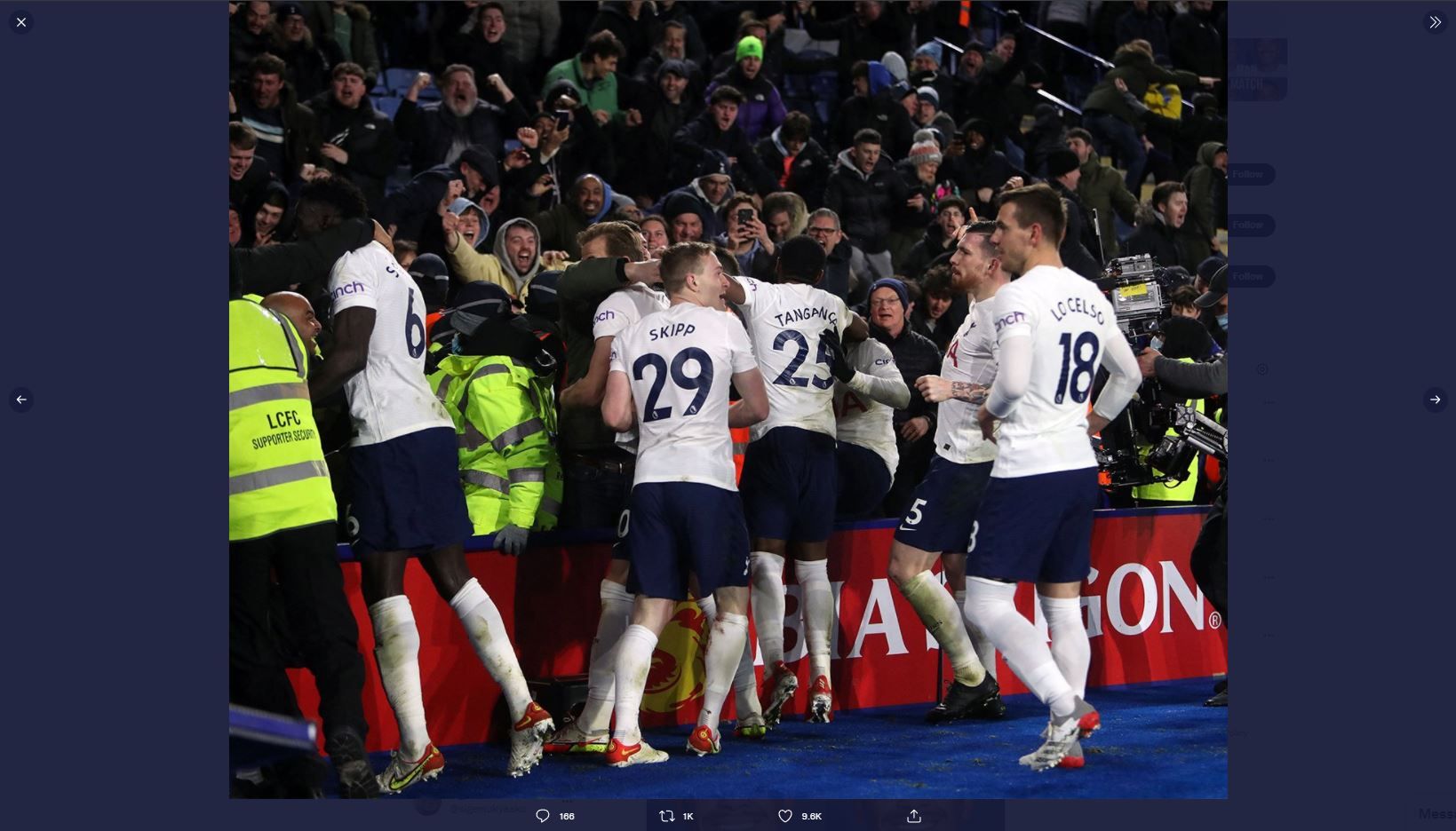 Pemain Tottenham Hotspur merayakan gol ke gawang Leicester City di Liga Inggris, Kamis (20/1/2022) dini hari WIB.