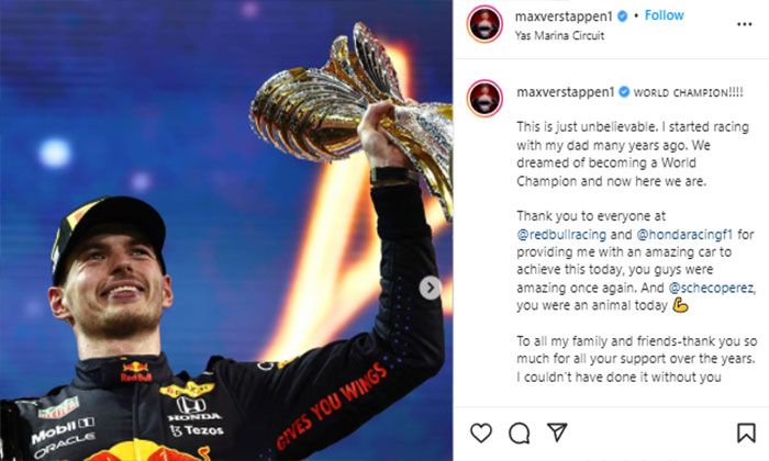 Max Verstappen pertama kali juara dunia F1 2021
