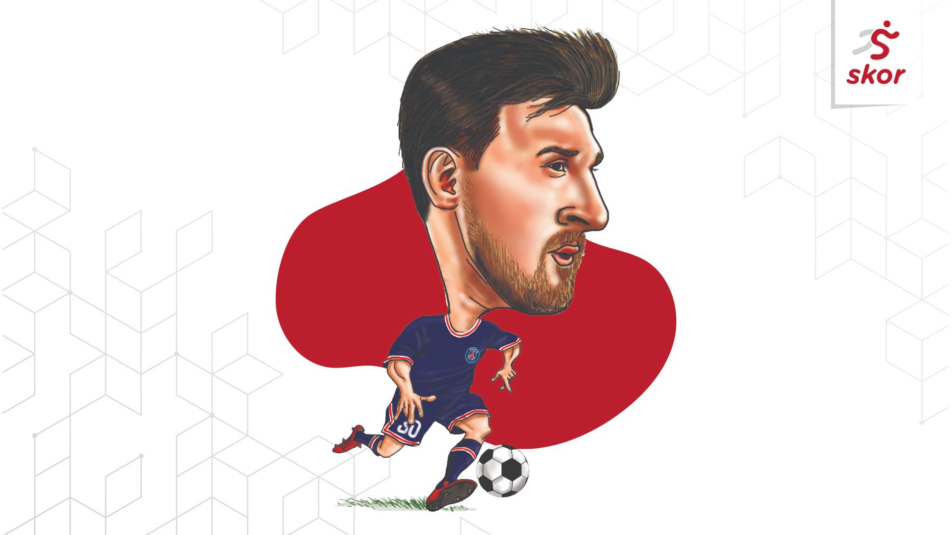 Ilustrasi karikatur Lionel Messi.