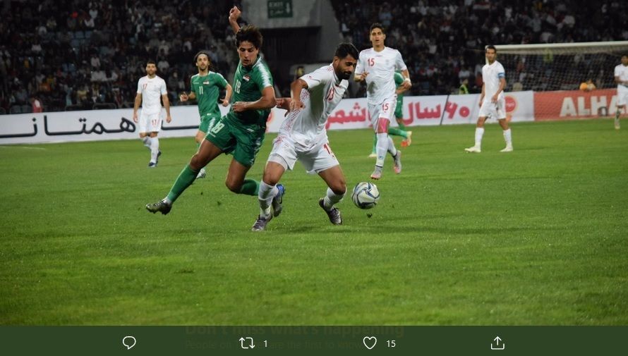 Iran vs Irak dalam sebuah laga pada 2021 lalu.