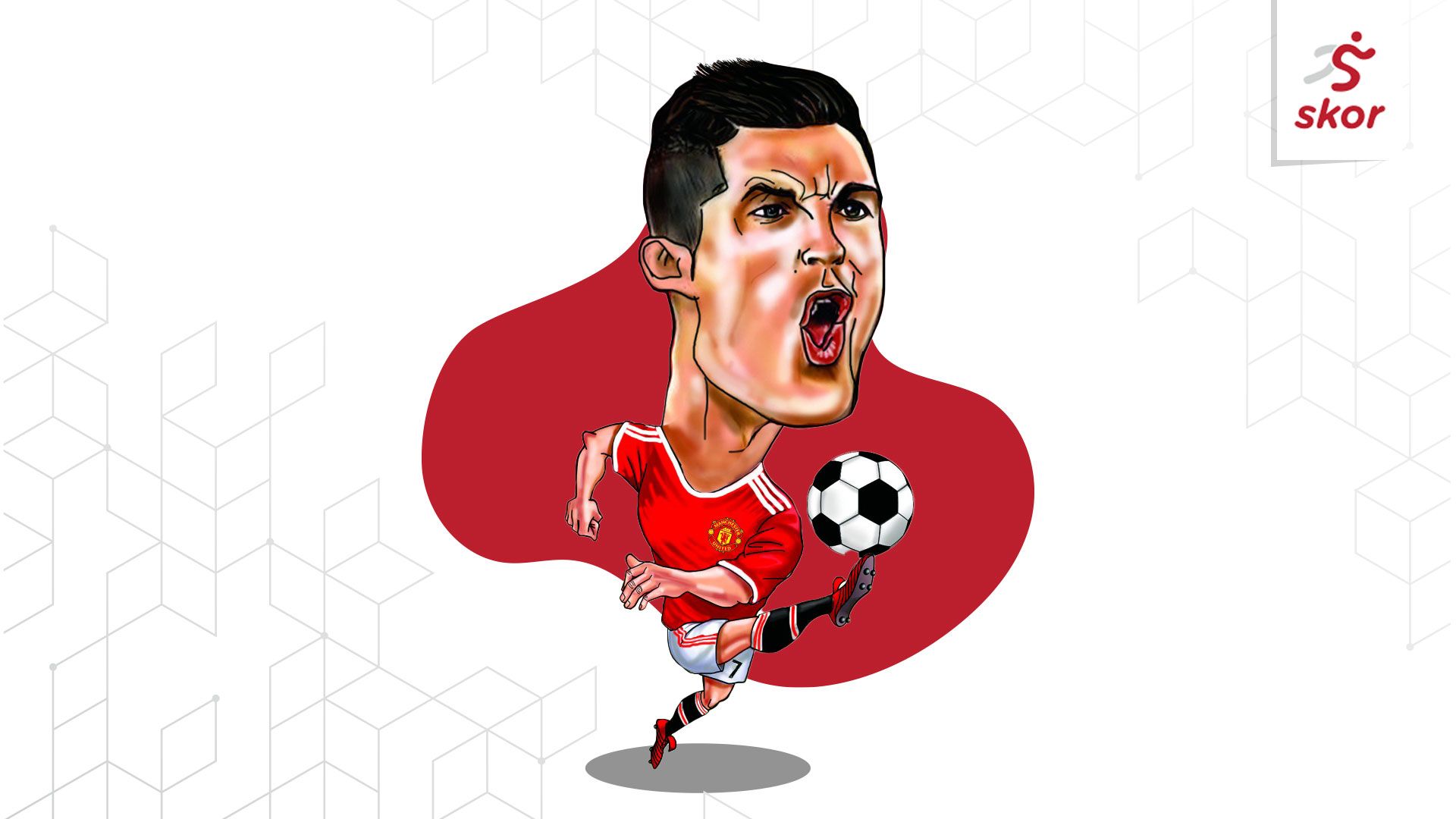 Ilustrasi karikatur Cristiano Ronaldo.