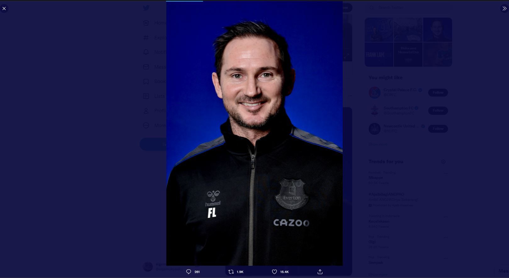 Frank Lampard resmi menjadi pelatih baru Everton.
