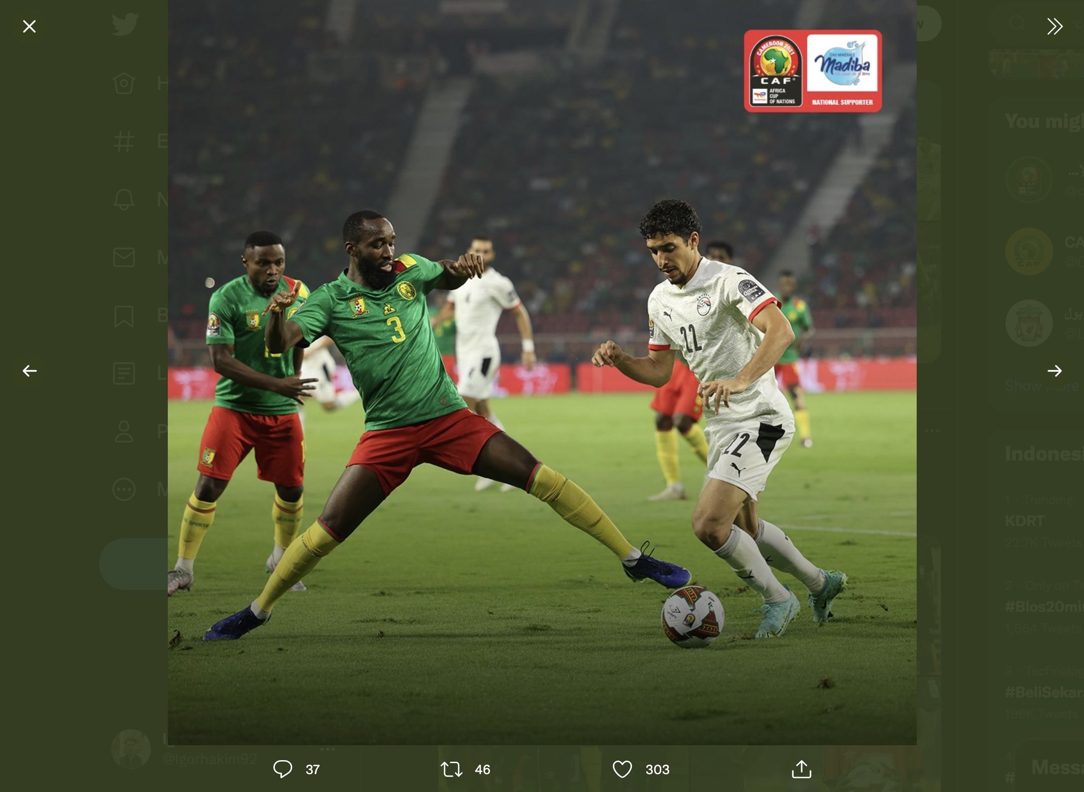 Piala Afrika 2021: Kamerun vs Mesir (3/2/2022).