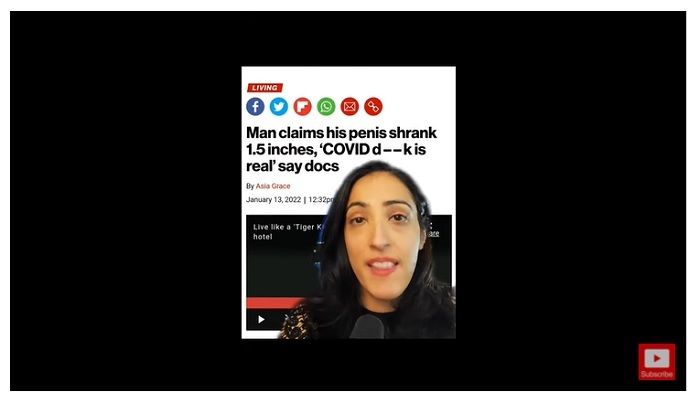 Tangkapan layar Dr Rena Malik, seorang ahli urologi, menjelaskan hubungan antara Covid dan ukuran penis dalam sebuah videonya di YouTube.baru