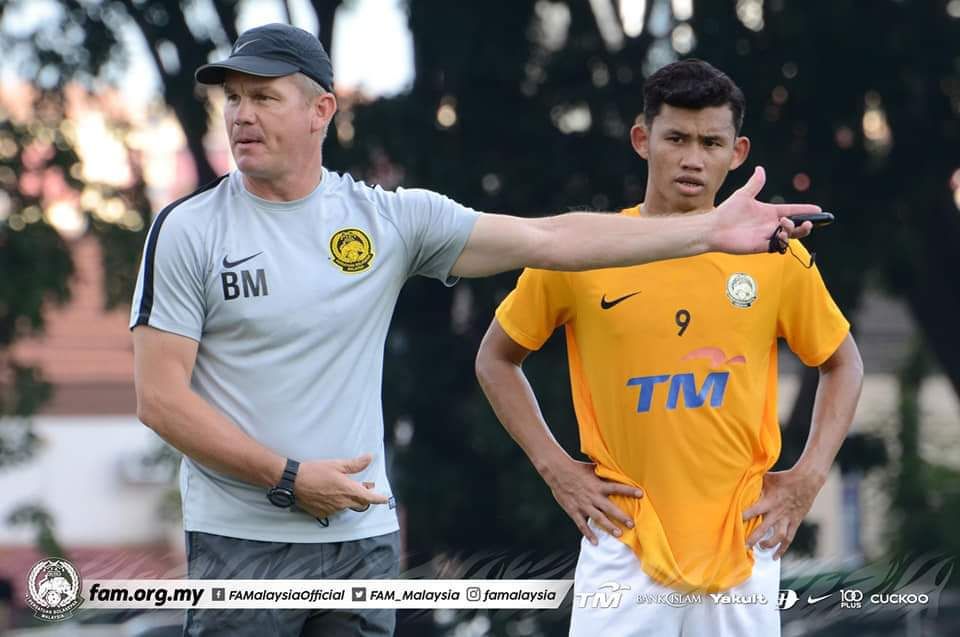 Pelatih timnas U-23 Malaysia, Brad Maloney.