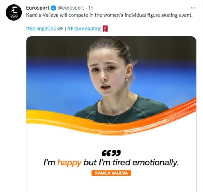 Kasus doping yang sedang dihadapinya tampak cukup menguras tenaga dan emosi figure skater Rusia, Kamila Valieva.