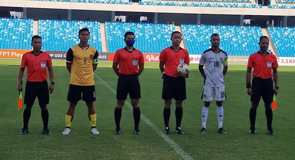 Pertandingan Brunei vs Timor Leste pada Piala AFF U-23 2022.