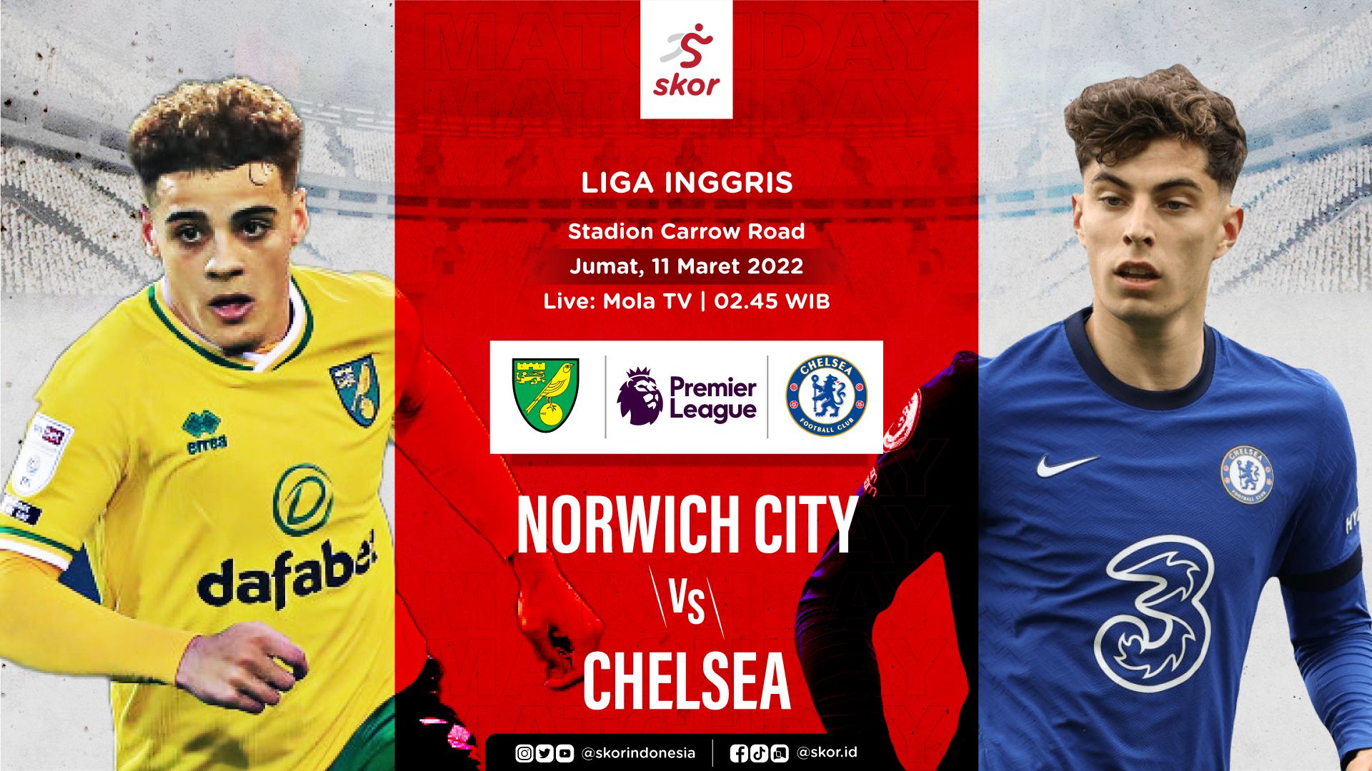 Cover Liga Inggris, Norwich City vs Chelsea