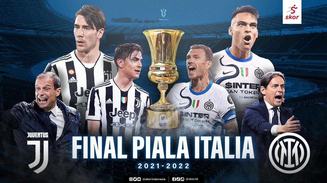 Cover Piala Italia Juventus vs Inter Milan dalam laga bertajuk Derby d'Italia
