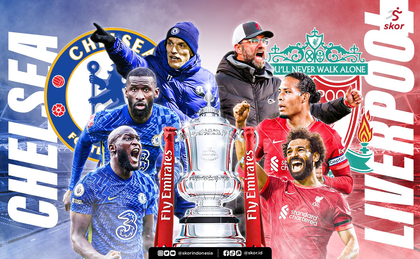 Cover Final FA Cup 2021-2022 antara Chelsea vs Liverpool