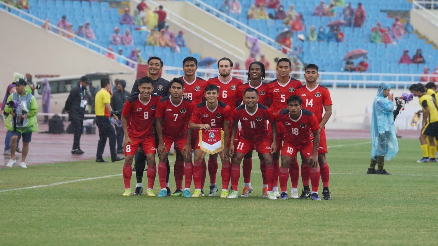Starting XI timnas U-23 Indonesia saat berhadapan dengan Malaysia di SEA GAmes 2021. 