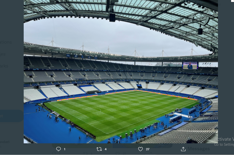 Stade de France di Saint-Dennis akan digunakan sebagai arena final Liga Champions 2021-2022...