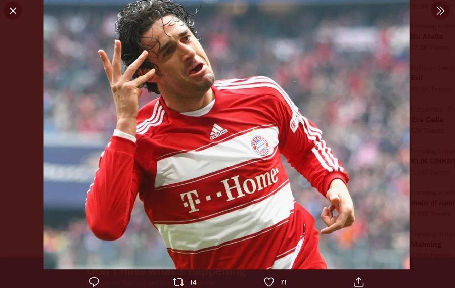 Luca Toni ketika masih bermain pernah menjadi mesin gol Bayern Munchen.