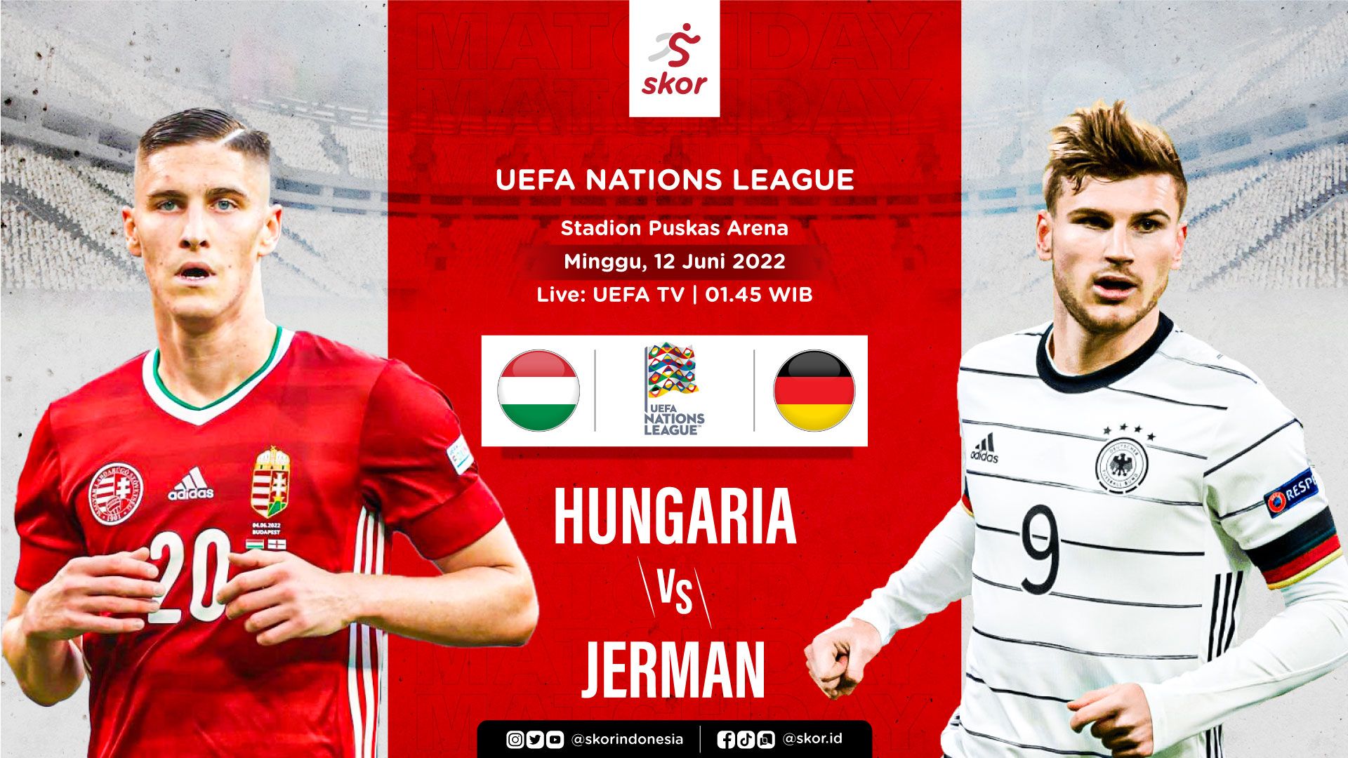 Cover UEFA Nations League, Hungaria vs Jerman
