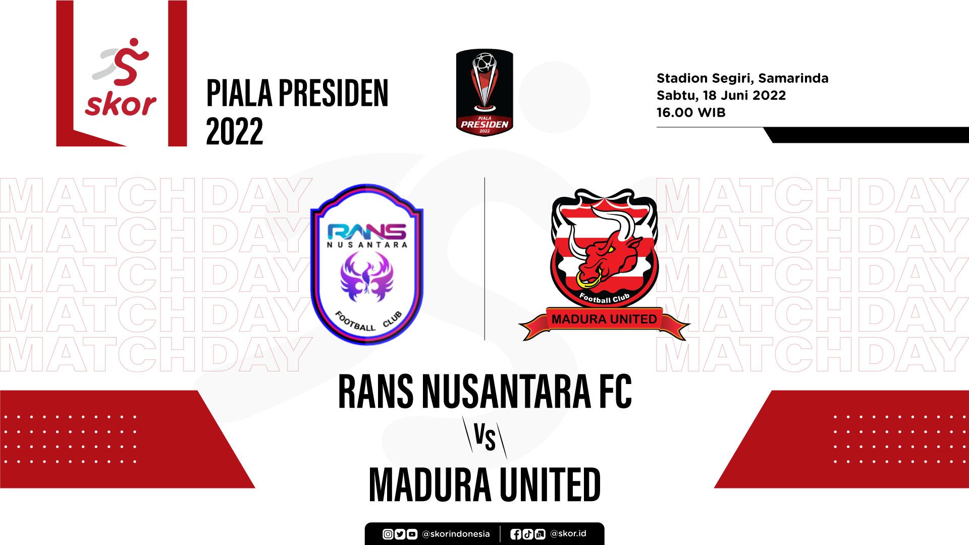 Cover Rans Nusantara FC vs Madura United di Piala Presiden 2022.