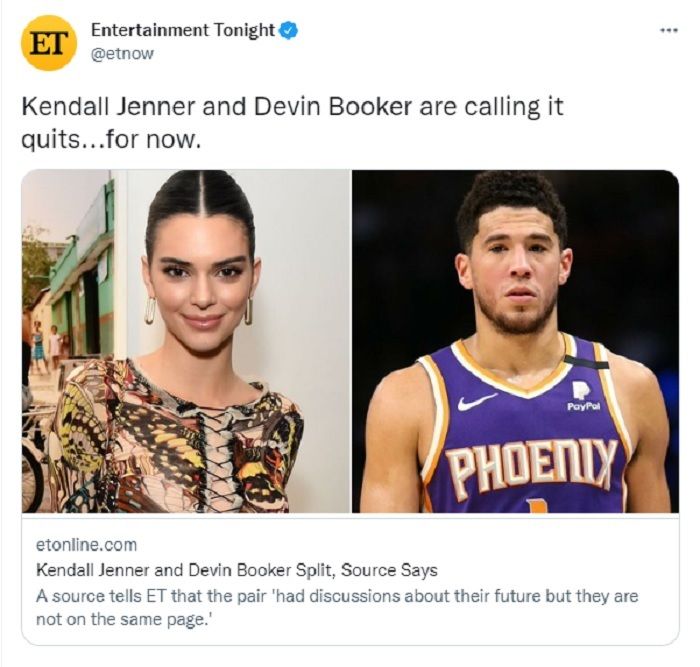 Orang terdekat Kendall Jenner dan Devin Booker mengungkapkan kepada E!News bahwa pasangan itu memutuskan pisah.