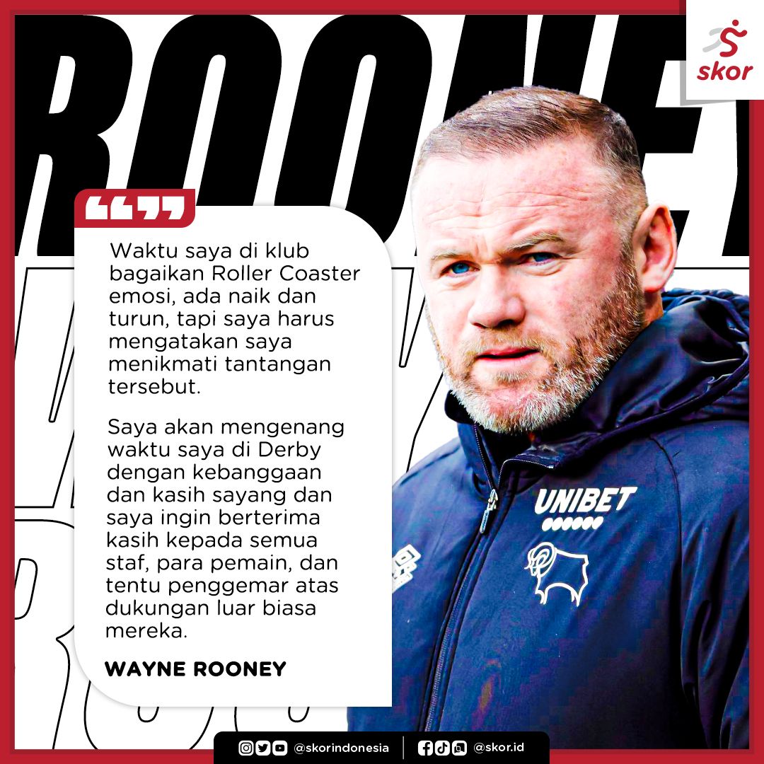 Wayne Rooney Meletakkan Jabatannya di Derby County