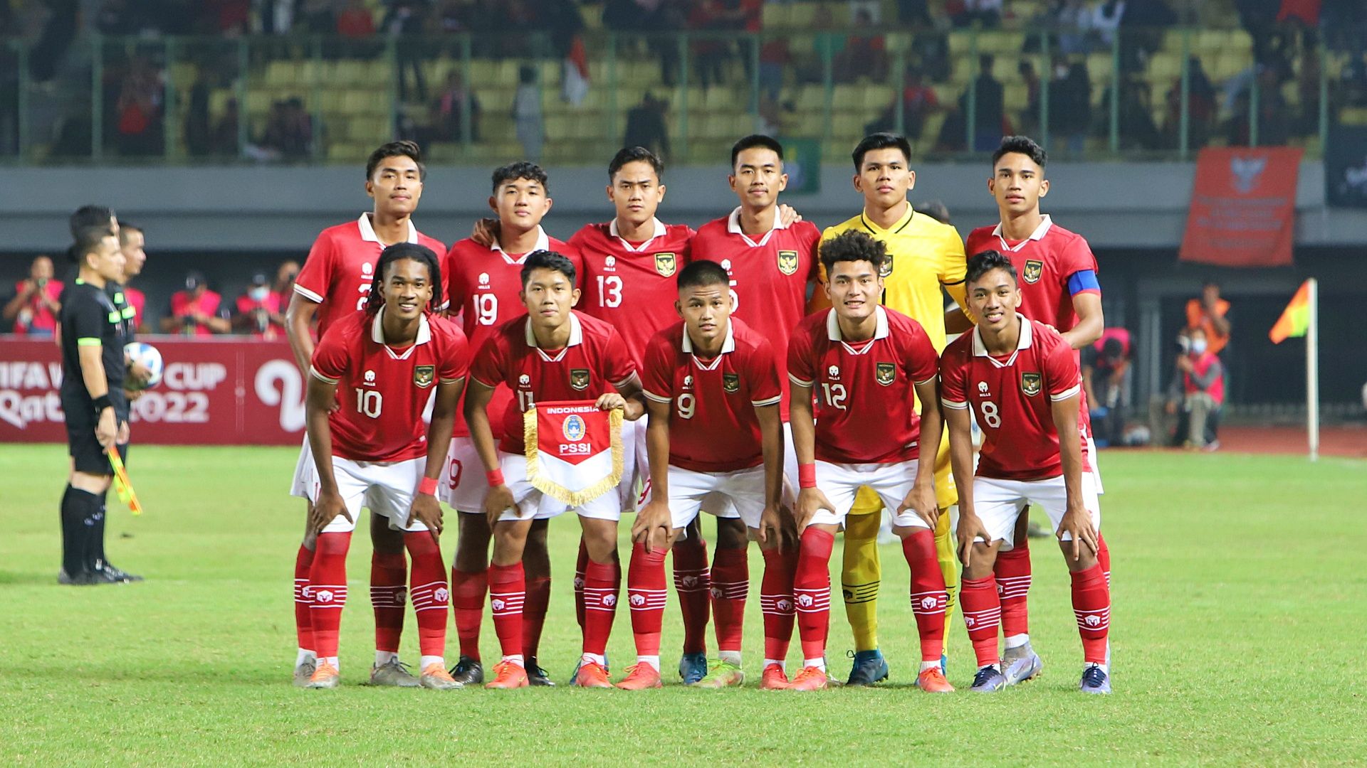 Starting XI Timnas U-19 Indonesia saat menghadapi Thailand pada matchday ketiga Piala AFF U-19 2022 di Stadion Patriot Candrabhaga, Bekasi, Rabu (6/7/2022).