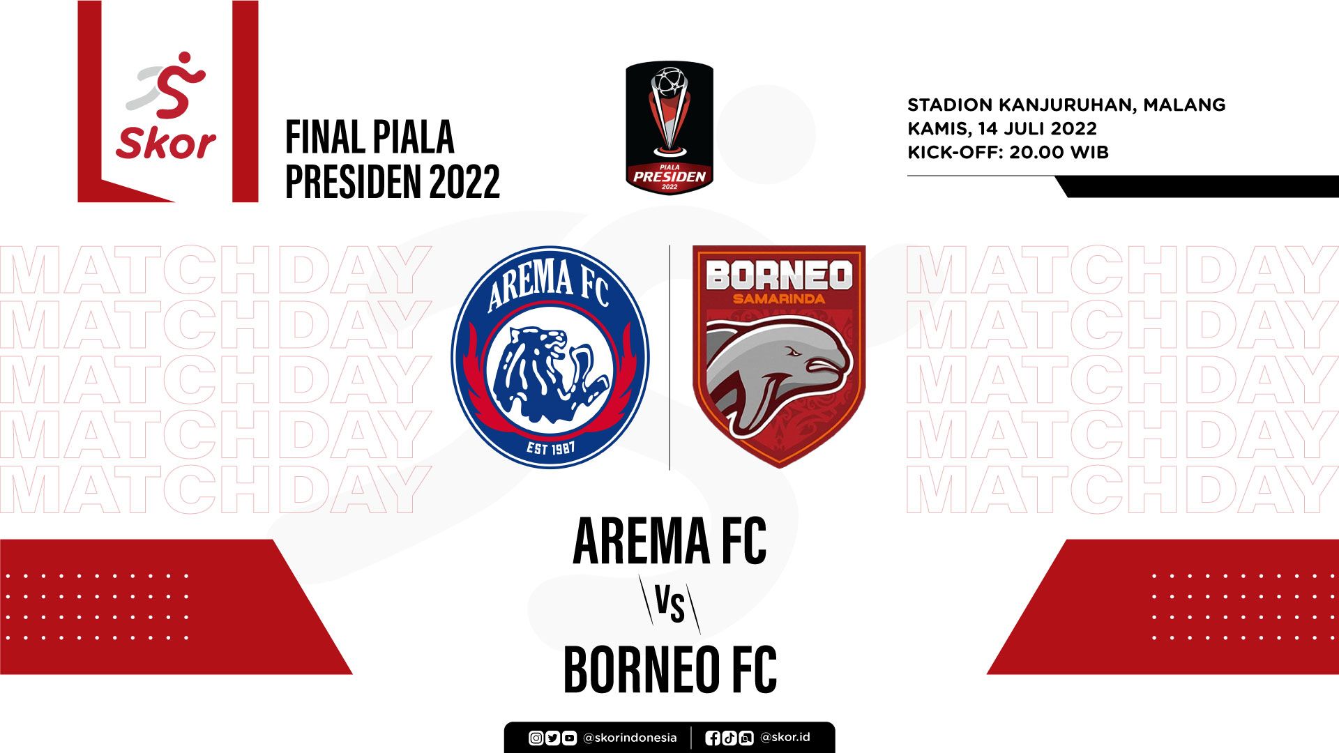 Cover Final Piala Presiden 2022, Arema FC vs Borneo FC