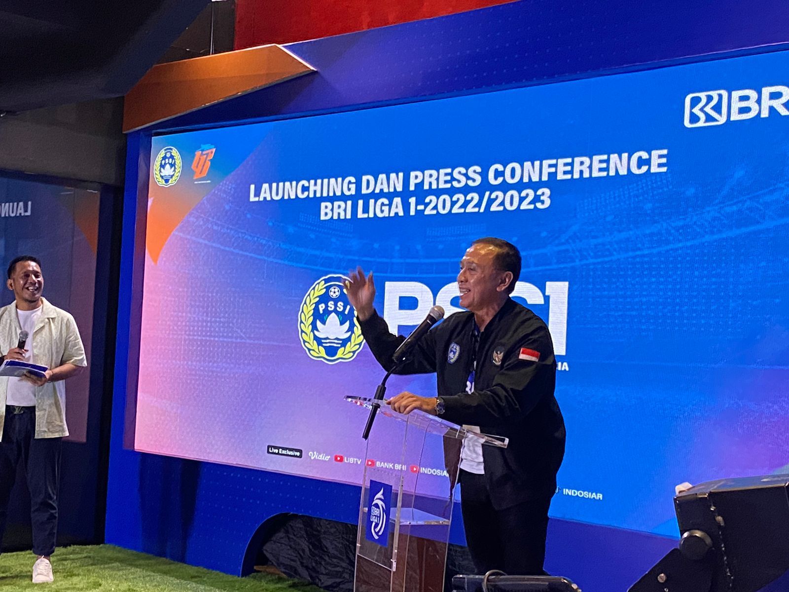 Ketua Umum PSSI, Mochamad Iriawan, saat memberikan sambutan untuk launching Liga 1 2022-2023.