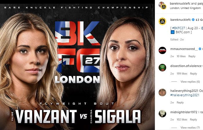 Mantan bintang UFC Paige VanZant akan kembali di London.