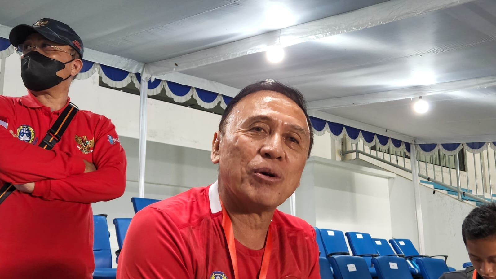 Ketua Umum PSSI, Mochamad Iriawan, saat memberikan penilaiannya atas performa timnas U-16 Indonesia pada pertandingan pertama Grup A Piala AFF U-16 2022 di Stadion Maguwoharjo, Sleman, Minggu (31/7/2022).