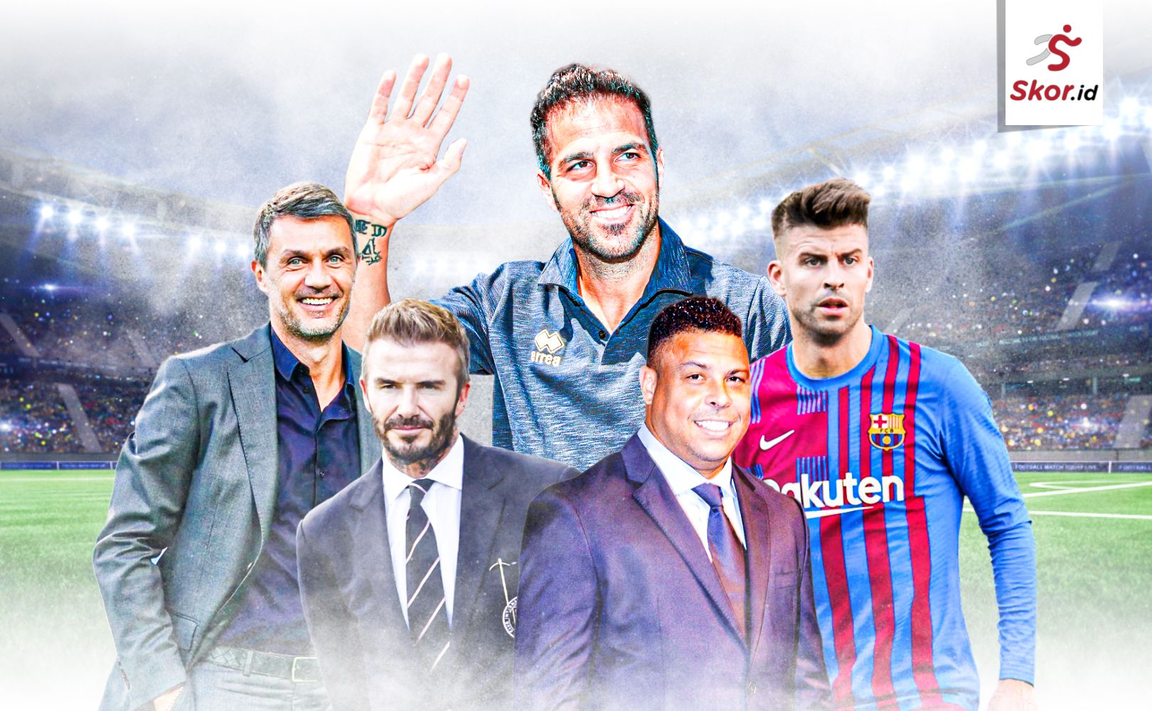 Cover Bintang yang juga Pemilik Klub seperti Paolo Maldini, David Beckham, Ronaldo Nazario, Gerard Pique, dan Cesc Fabregas yang punya saham di Como 1907.