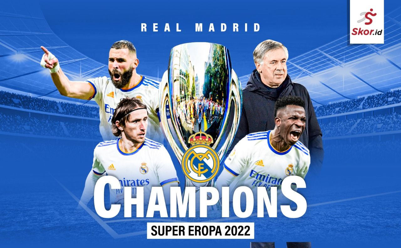 Real Madrid juara Piala Super Eropa 2022.