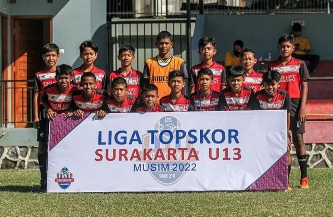 Salah satu tim di Liga TopSkor U-13 Surakarta 2022, KFC Sragen.