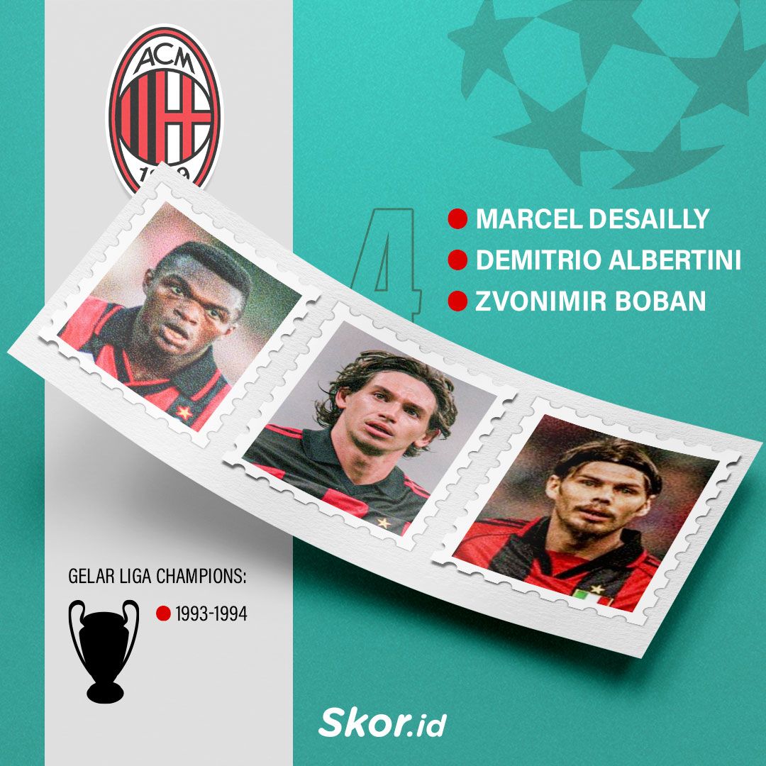 Trio Lini Tengah Fenomenal AC Milan di Liga Champions