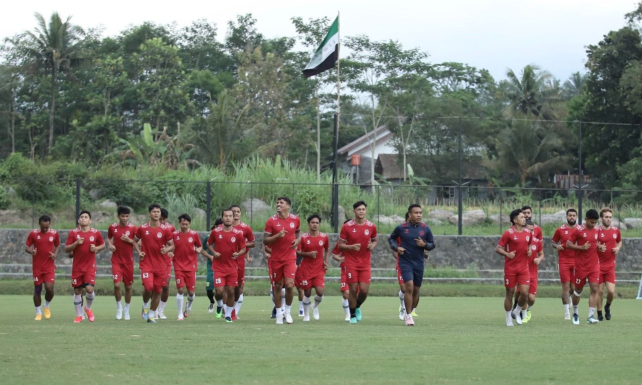 PSS Sleman menggelar sesi latihan pertama di Lapangan Pakembinangun, Sleman, Senin (19/9/2022) sore seusai memberikan jatah libur selama beberapa hari.