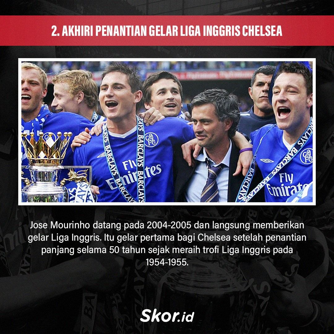Jose Mourinho sukses memberikan gelar untuk Chelsea.