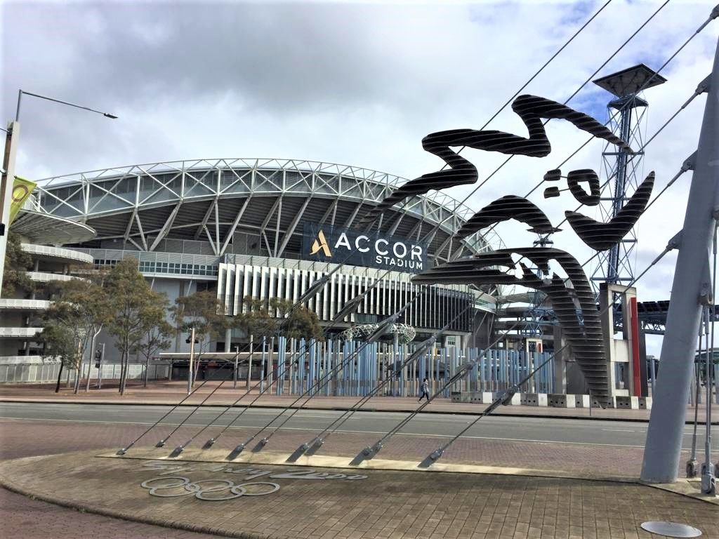 Accor Stadium di Sydney Olympic Park, Sydney, Australia.
