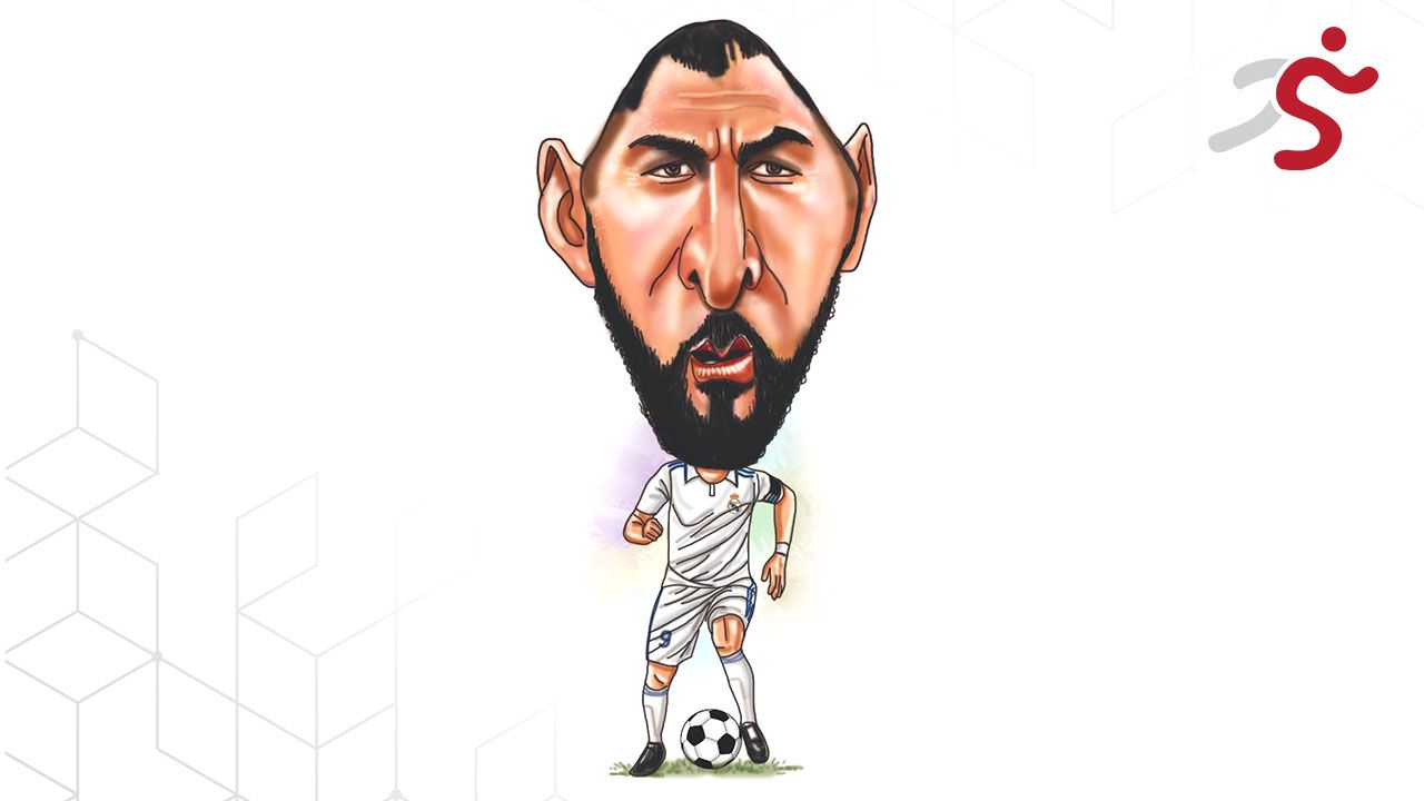 Ilustrasi karikatur Karim Benzema.