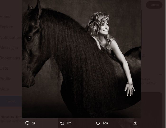 Terlepas dari profesi sebagai penyanyi musik country, Shania Twain sangat mencinta kuda dan cukup mahir dalam menunggang kuda.