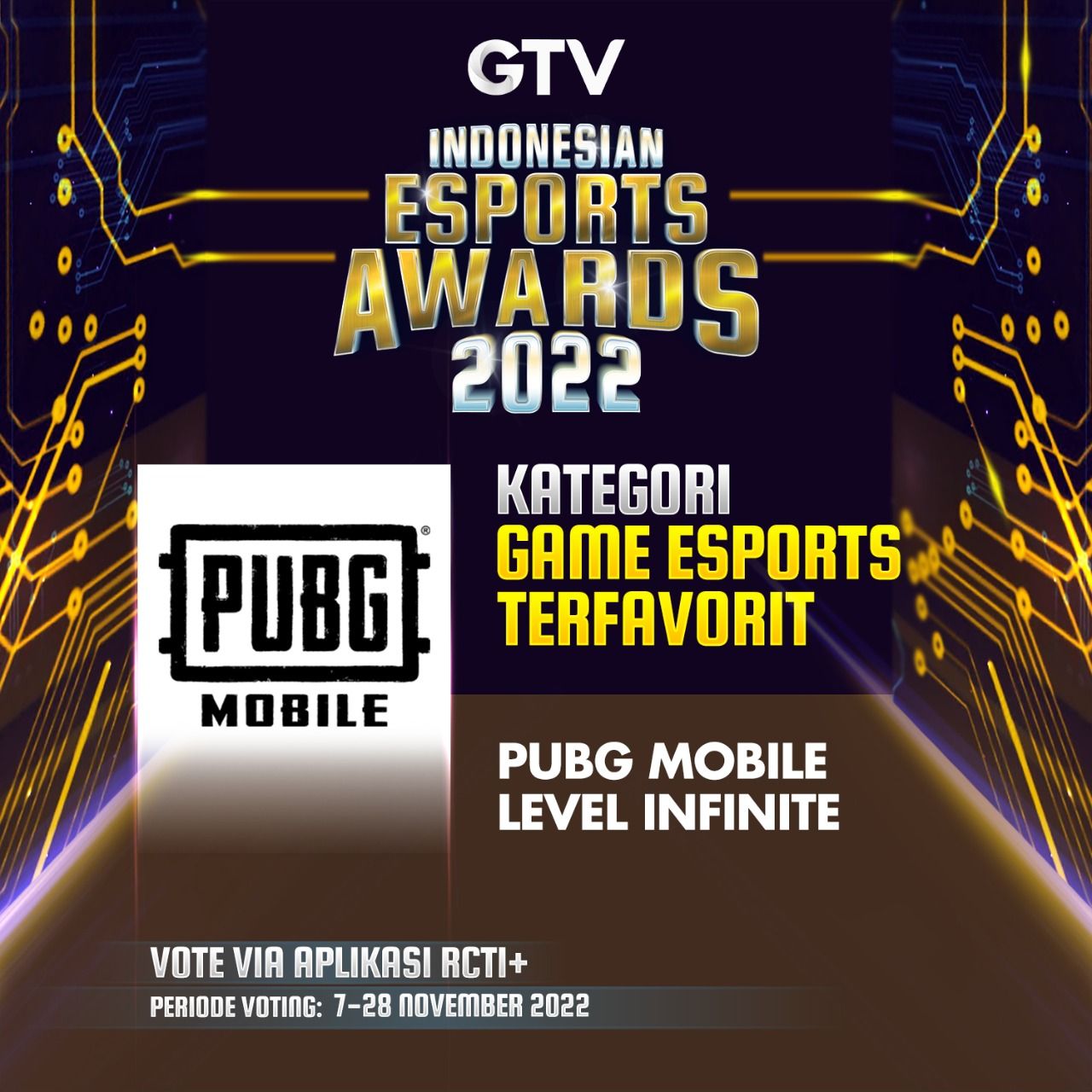 PUBG Mobile dalam Nominasi Indonesian Esports Awards 2022