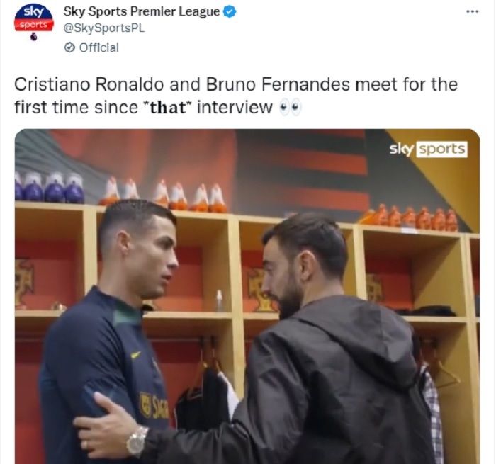 Momen interaksi Cristiano Ronaldo dan Bruno Fernandes dalam skuad timnas Portugal menarik perhatian publik.