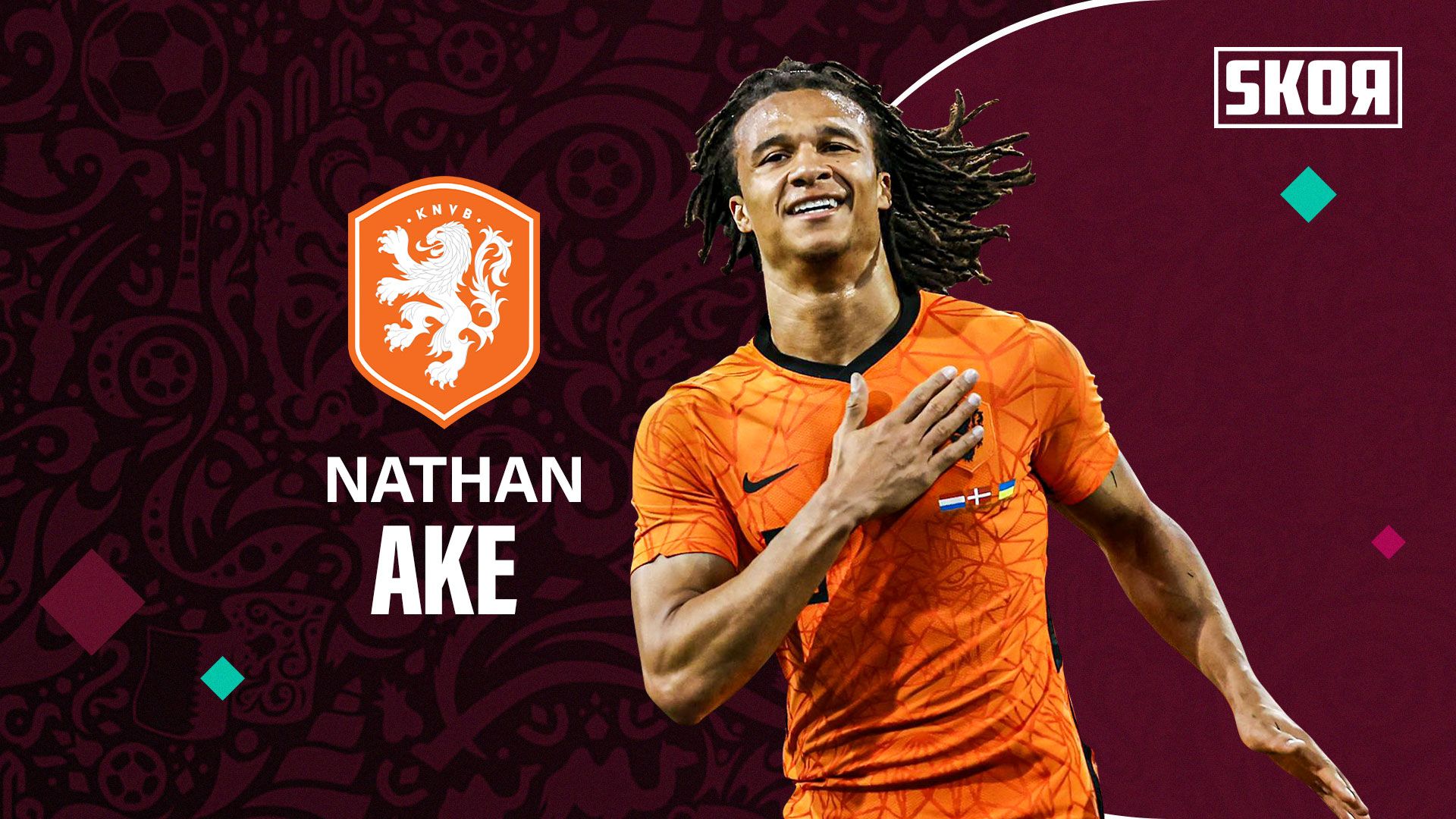 Cover Nathan Ake, bek timnas Belanda yang akan meredam rekan setimnya dari Manchester City, Julian Alvarez.