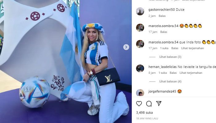 Melisia Artista mengklaim sebagai suporter terseksi Argentina di Piala Dunia 2022.