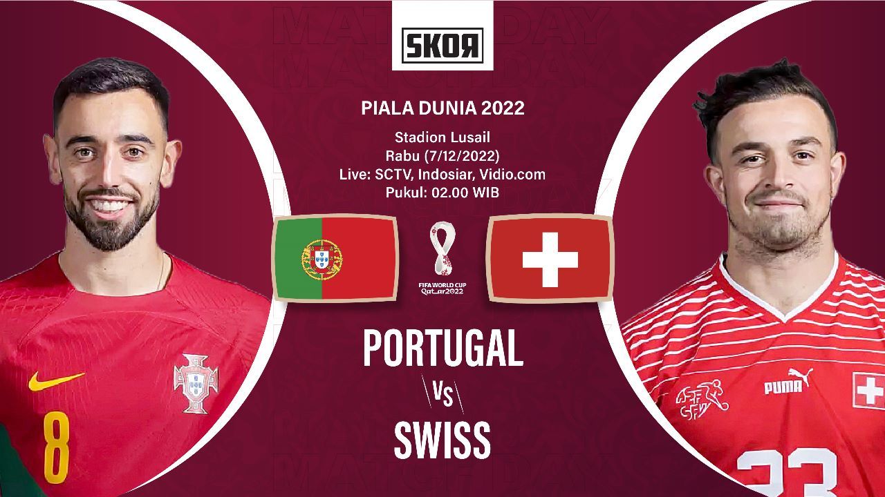 Cover Portugal vs Swiss di Piala Dunia 2022.